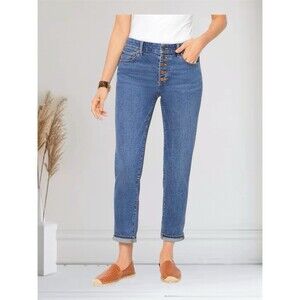 Talbots Everyday Relaxed Ankle Stretch Jeans Women’s Sz 12 Buttonfly High Rise